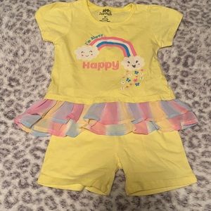 DDG Darlings 3T Yellow Toddler Girls Short Set